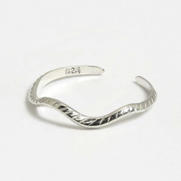 Sterling Silver Wave Toe Ring